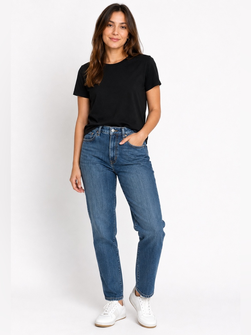 Gloria Vanderbilt Womens “Amanda” Mid Rise Straight Leg Jean in Medium Wash Sz8